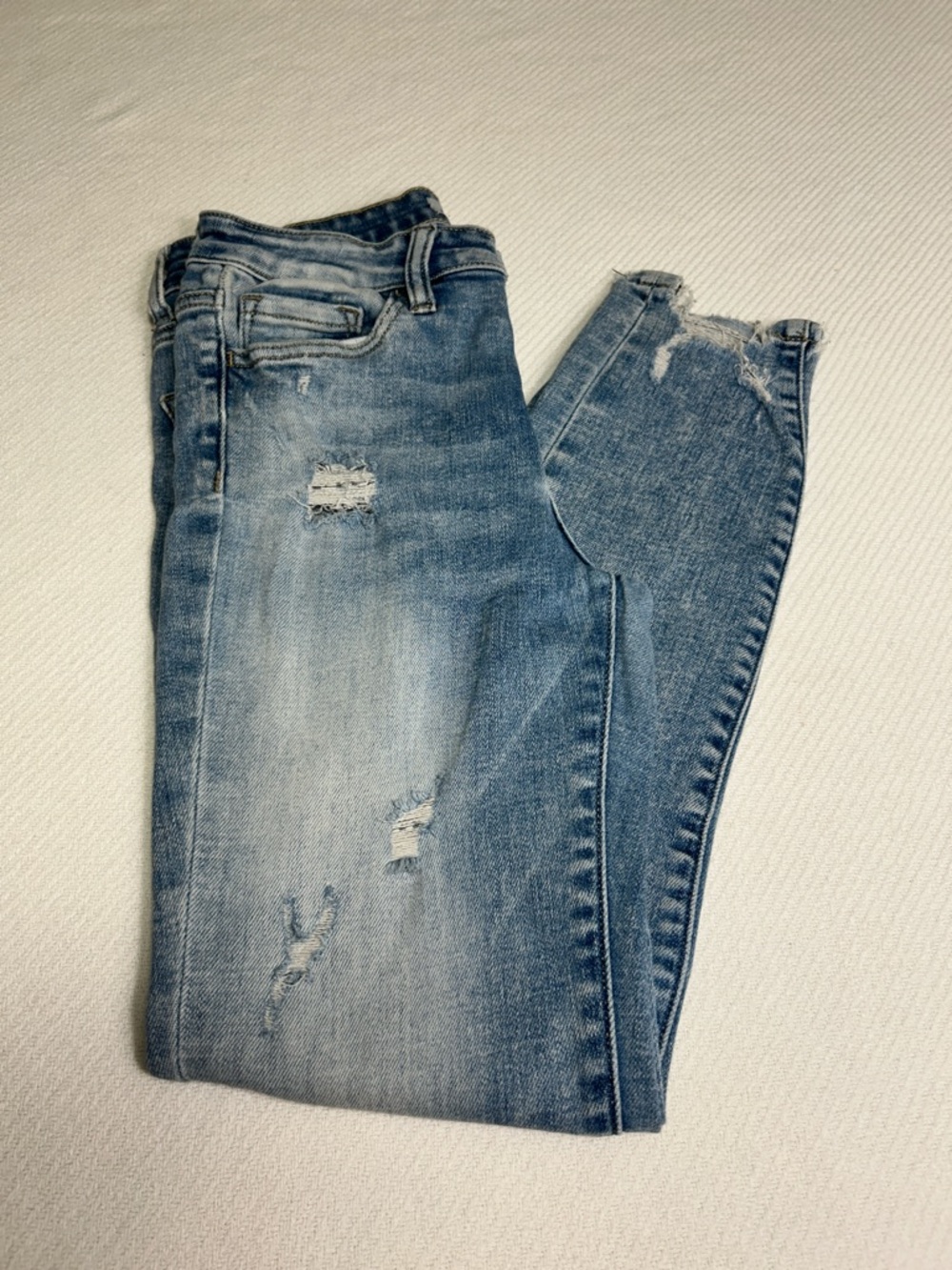 Flying Monkey Light Blue Ripped Skinny Jeans